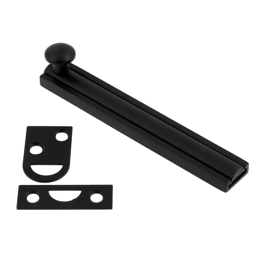 4 in. Solid Matte Black Brass Surface Bolt - Super Arbor