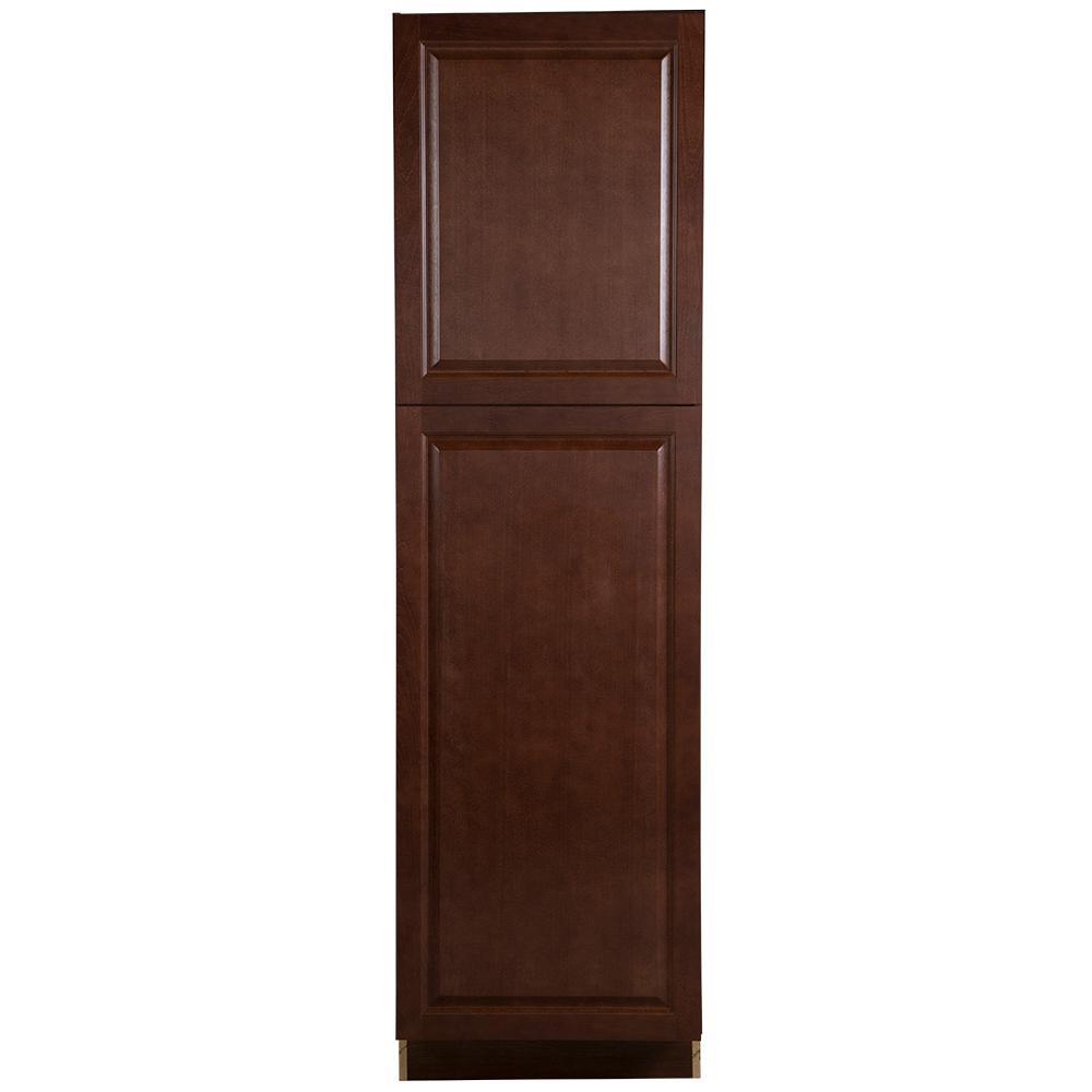Benton Assembled 18x84x24 in. Pantry Cabinet with Adjustable Shelves in Amber - Super Arbor
