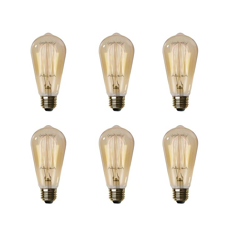 Feit Electric 60-Watt ST19 Dimmable Incandescent Amber Glass Vintage Edison Light Bulb with Cage Filament Soft White (24-Pack)
