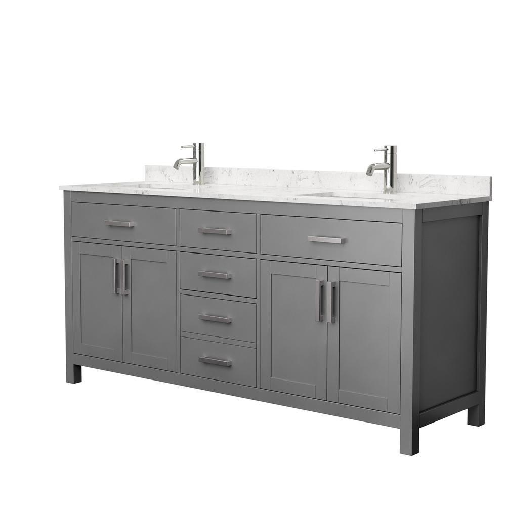 Beckett 54 in. W x 22 in. D Single Vanity in White with Cultured Marble Vanity Top in Carrara with White Basin - Super Arbor