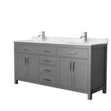 Beckett 54 in. W x 22 in. D Single Vanity in White with Cultured Marble Vanity Top in Carrara with White Basin - Super Arbor