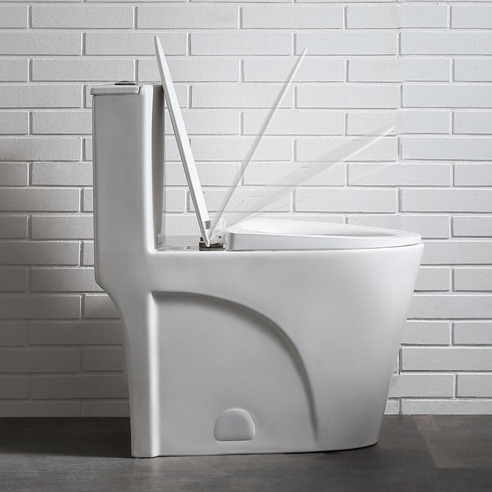 Buxton 1-Piece 1.6 GPF/1.1 GPF Dual Flush Elongated Toilet in White - Super Arbor
