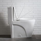 Buxton 1-Piece 1.6 GPF/1.1 GPF Dual Flush Elongated Toilet in White - Super Arbor