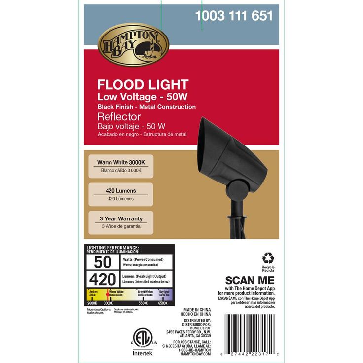 Low Voltage 50-Watt Black Outdoor Landscape Flood Light T3 Halogen Bulb
