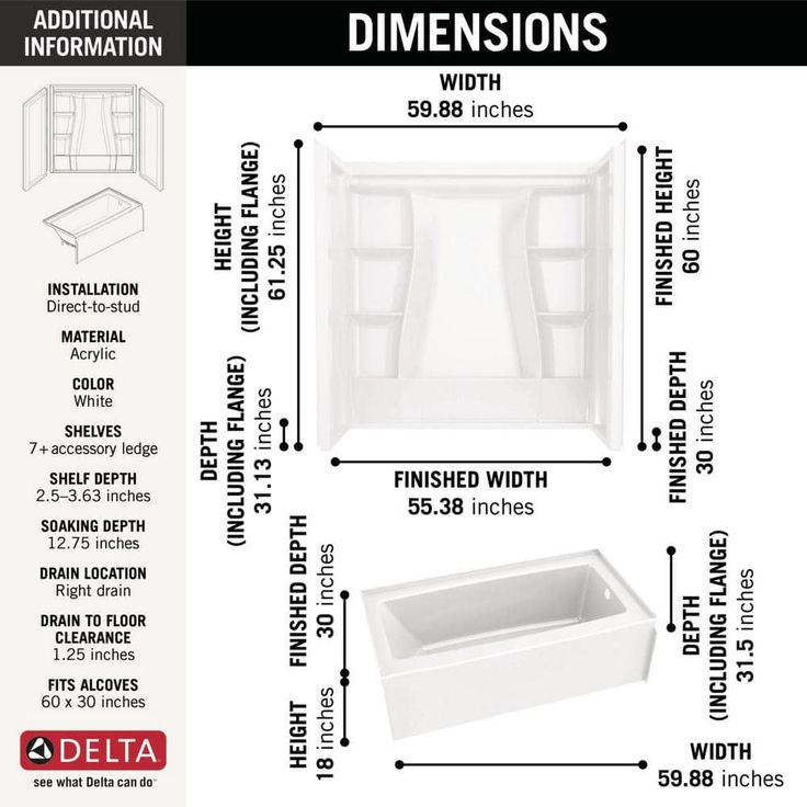 Classic 500 60 in. x 30 in. Alcove Right Drain Bathtub and Wall Surrounds in High Gloss White