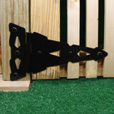 Everbilt 8 in. Black Decorative Gate Tee Hinge (2-Pack)