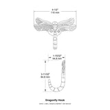 3-1/3 in. Warm Chestnut Dragonfly Wall Hook - Super Arbor