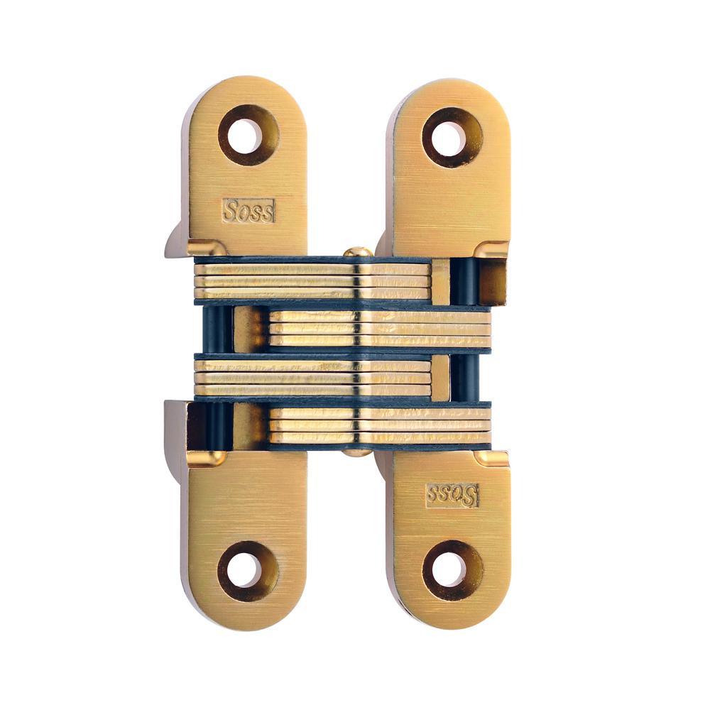 1 in. x 4-5/8 in. Satin Brass Invisible Hinge - Super Arbor