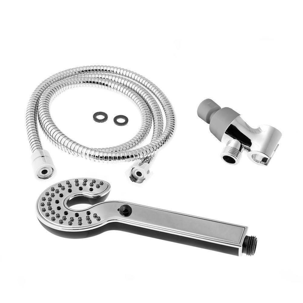 2-Spray 3.5 in. Single Wall Mount Handheld Adjustable Shower Head in Black - Super Arbor