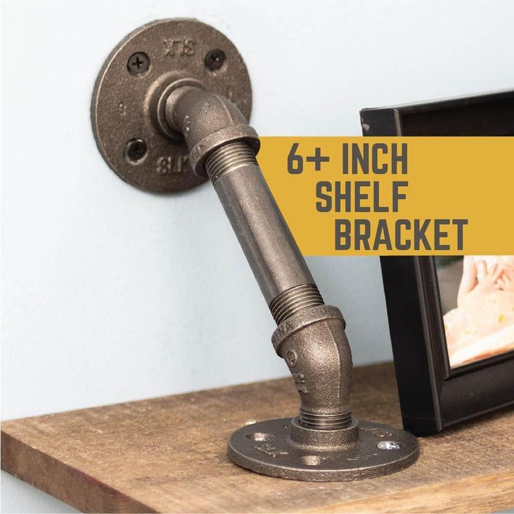 1/2 in. Black Pipe 5.75 in. W x 5.75 in. H Wall Mounted Double Flange Angled Shelf Bracket Kit (4-Pack)
