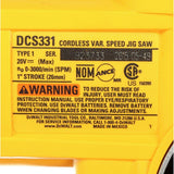 20-Volt MAX Lithium-Ion Cordless Jig Saw (Tool-Only) with 20-Volt MAX 3.0Ah Battery and Charger