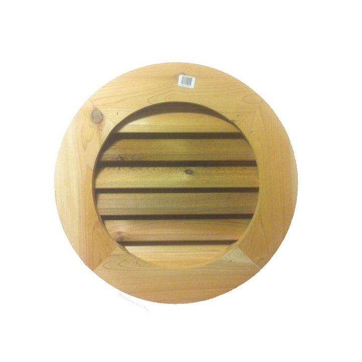 18 in. x 18 in. Round Wood Built-in Screen Gable Louver Vent - Super Arbor
