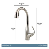 Avanti Single-Handle Pull-Down Sprayer Kitchen Faucet in Stainless Steel - Super Arbor