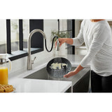 Simplice Single-Handle Pull-Down Sprayer Kitchen Faucet with DockNetik and Sweep Spray in Vibrant Stainless - Super Arbor