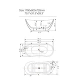 Mulhouse 71 in. Acrylic Flatbottom Freestanding Bathtub in White - Super Arbor