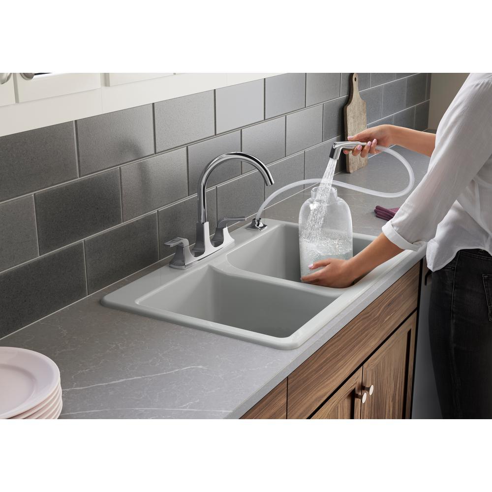 Rubicon 2-Handle Standard Kitchen Faucet with Sidespray in Polished Chrome - Super Arbor