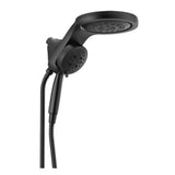 HydroRain Two-in-One 5-Spray 6 in. Dual Wall Mount Fixed and Handheld H2Okinetic Shower Head in Chrome - Super Arbor