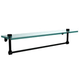 22 in. L  x 5 in. H  x 5 in. W Clear Glass Vanity Bathroom Shelf with Towel Bar in Satin Nickel - Super Arbor