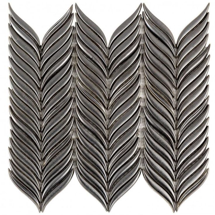 Divine Alula Gunmetal 10 in. x 12 in. Glazed Ceramic Mosaic Tile (0.85 Sq. Ft.)