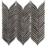 Divine Alula Gunmetal 10 in. x 12 in. Glazed Ceramic Mosaic Tile (0.85 Sq. Ft.)