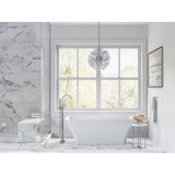 67 in. Acrylic Center Drain Rectangle Flat Bottom Freestanding Bathtub in White - Super Arbor