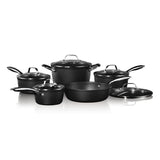 The Rock Bakelite 8-Piece Aluminum Nonstick Cookware Set in Black Speckle