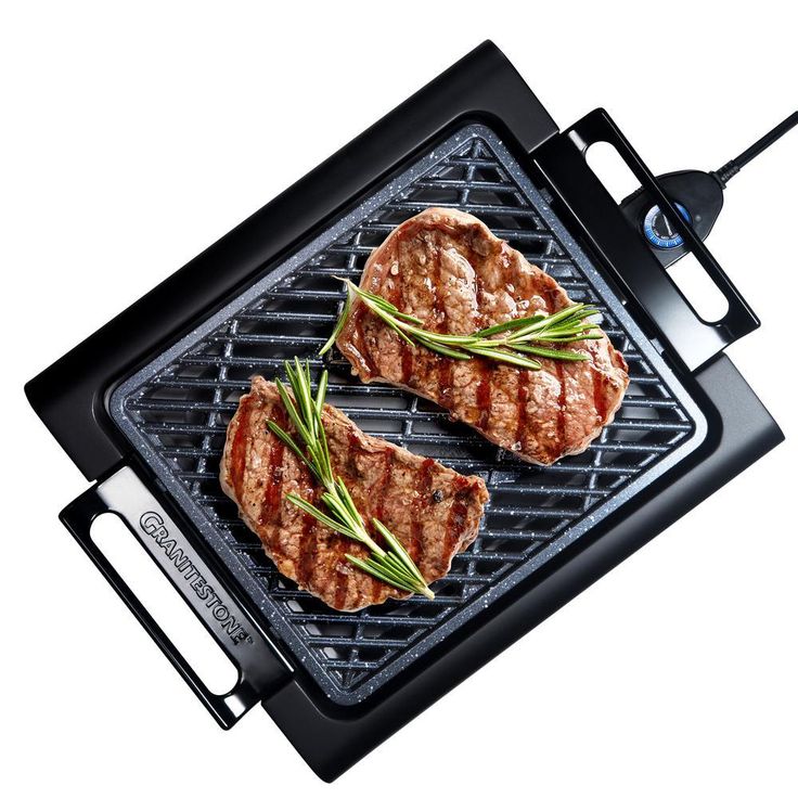 234 sq. in. Triple Layer Titanium and Diamond Infused Coating Non-Stick Smoke-Less Electric Indoor Grill and Griddle
