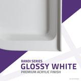 Randi 36 in. x 36 in. Double Threshold Shower Base in White - Super Arbor