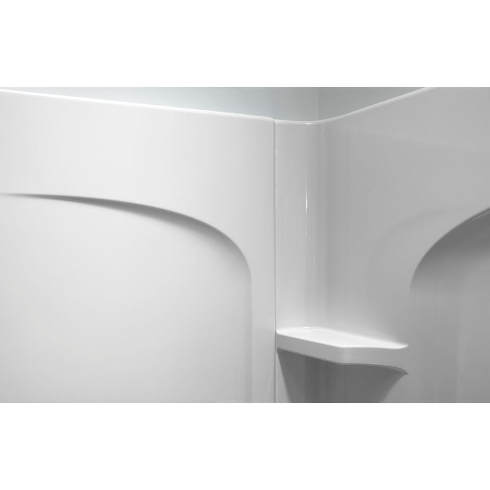 Ensemble 33-1/4 in. x 60 in. x 55-1/4 in. 3-piece Direct-to-Stud Shower Wall Set in White - Super Arbor