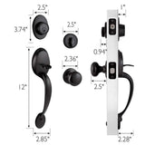 Coventry Matte Black Door Handleset with Cambridge Knob Interior and Single Cylinder Deadbolt - Super Arbor
