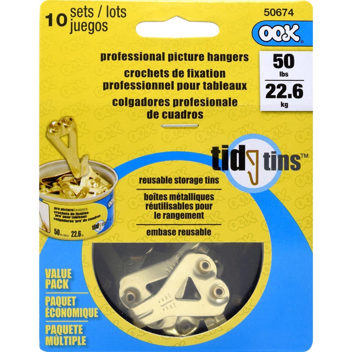 Hillman OOK Picture Hanging Set, 50 lb Capacity, 10-Pack