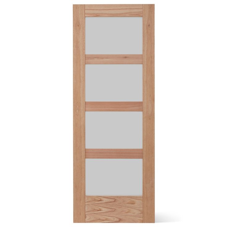 JELD-WEN 36-in x 80-in Unfinished Frosted Glass White Cedar Wood Single Barn Door