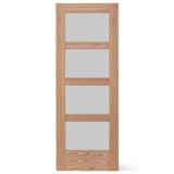 JELD-WEN 36-in x 80-in Unfinished Frosted Glass White Cedar Wood Single Barn Door