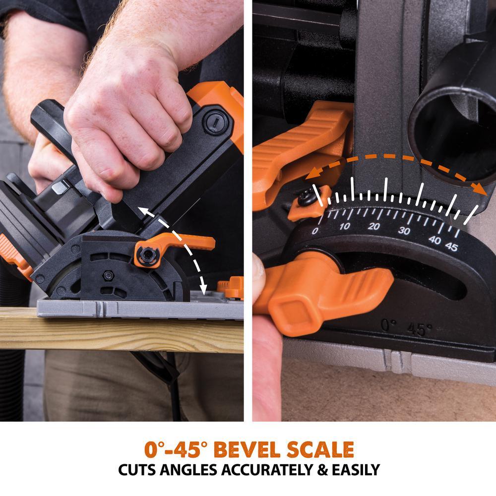 15 Amp 7-1/4 in. Circular Track Saw Kit with 40 in. Track, Electric Brake and Multi-Material Blade - Super Arbor