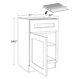 Home Decorators Collection Newport 21 in. W x 24 in. D x 34.5 in. H Assembled Plywood Base Kitchen Cabinet in Cinnamon with Knife Block Soft Cls LH