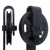 5 ft./60 in. Top Mount Big Wheel Black Barn Style Sliding Door Track and Hardware Set for Single Door - Super Arbor
