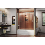 Infinity-Z 56 to 60 in. x 58 in. Semi-Frameless Sliding Tub Door in Brushed Nickel - Super Arbor