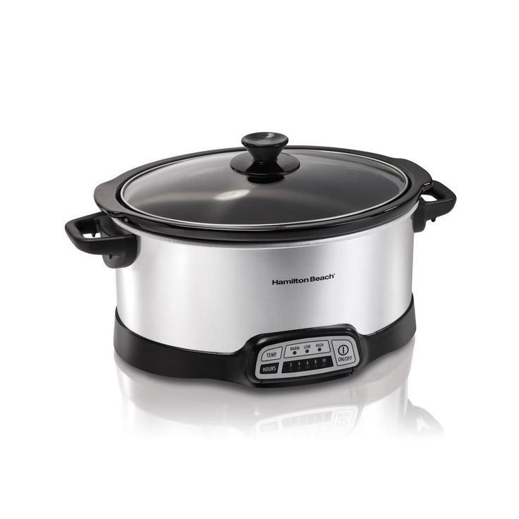 7 Qt. Programmable Stainless Steel Slow Cooker with Built-In Timer and Temperature Settings