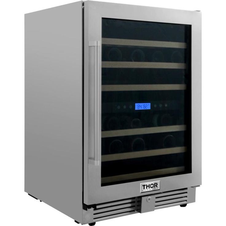 Thor Kitchen 46-Bottle Capacity Stainless Steel Dual Zone Cooling Built-In/Freestanding Wine Chiller