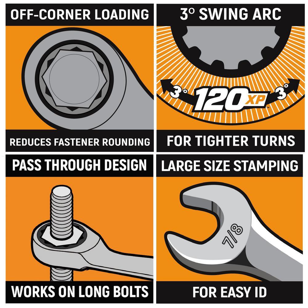 120XP Universal Spline XL Ratcheting Combination Metric Wrench Set (14-Piece) - Super Arbor
