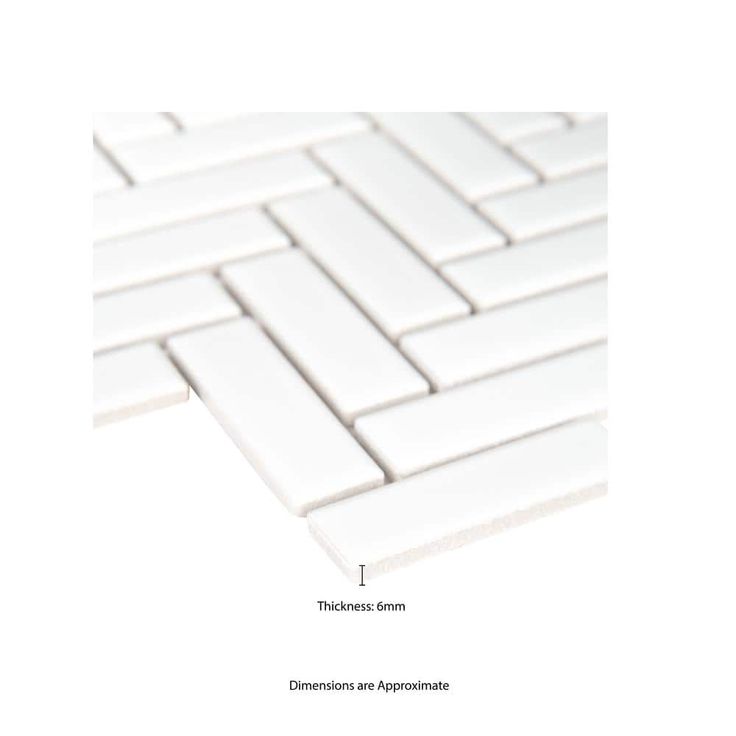 MSI Retro Bianco Herringbone 12.2 in. x 10.83 in. x 6mm Glossy Porcelain Mesh-Mounted Mosaic Tile (13.8 sq. ft. / case)