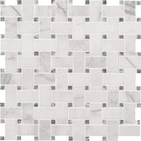 MSI Calacatta Cressa Basket Weave 12 in. x 12 in. x 10 mm Honed Marble Mesh-Mounted Mosaic Tile (10 sq. ft. / case)