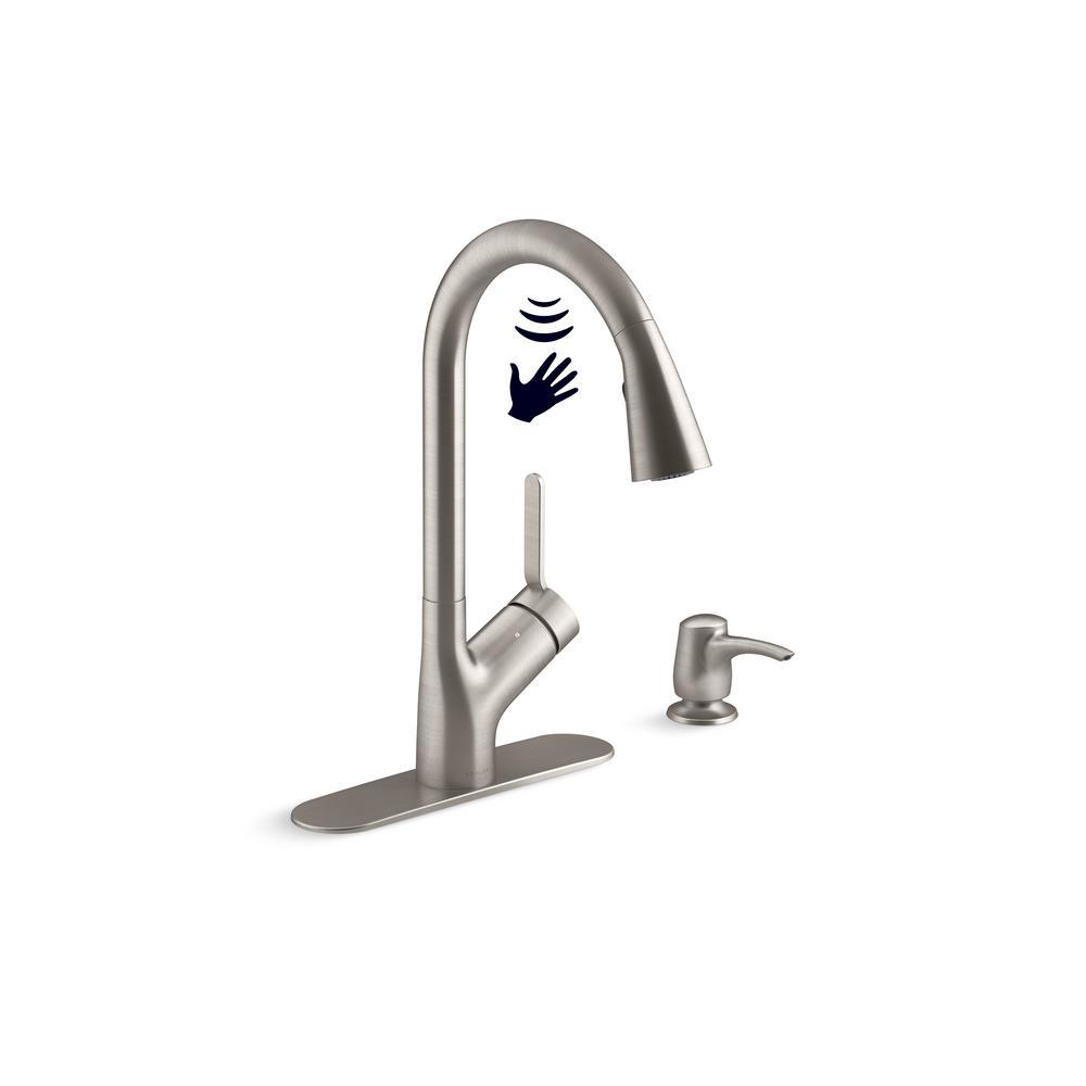 Setra Single-Handle Touchless Pull-Down Sprayer Kitchen Faucet in Matte Black - Super Arbor
