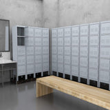 LISSIMO 5 Door 5-Shelf Gray Storage Lockers with Lock Door, Metal Storage Cabinet 5 Tier for Employees, School,Gym, Home, Office