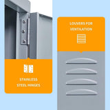 LISSIMO 5 Door 5-Shelf Gray Storage Lockers with Lock Door, Metal Storage Cabinet 5 Tier for Employees, School,Gym, Home, Office