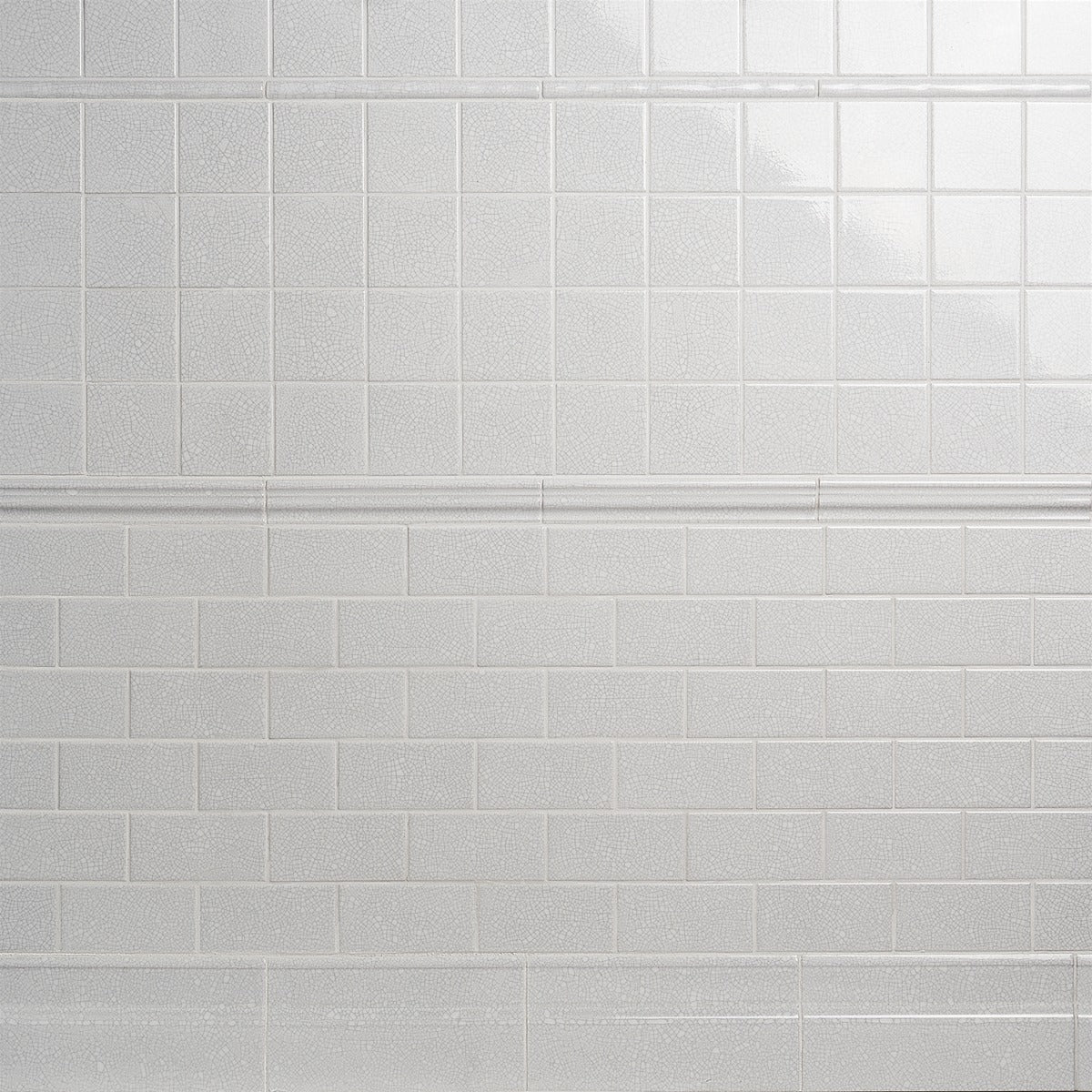 Sarina Vintage White 4x4 Glossy Crackled Ceramic Wall Tile by Lux Tile