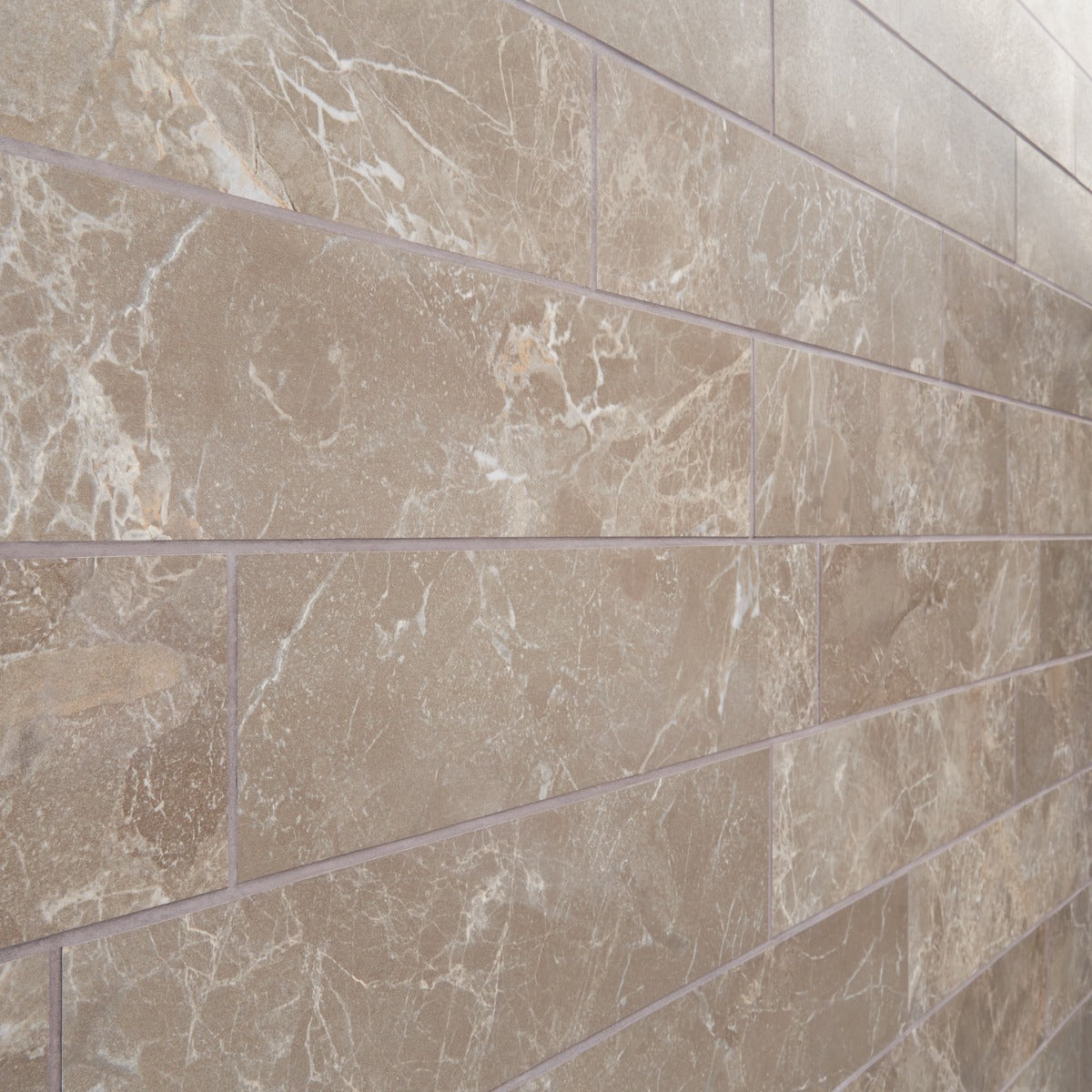 Lux Tile Marmo Perfetto Tortora Gray 4x16 Semi-Polished Porcelain Tile
