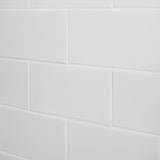 Seaside Cotton White Crackled Glossy Ceramic Tile - 4x8