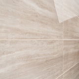 Nashville Taupe Beige 12x24 Polished Porcelain Tile - Travertine Look