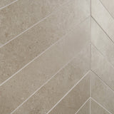New Rock Tortora Beige 4x21 Chevron Matte Porcelain Tile - Lux Tile